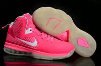 nike lebron 9 chaussure 2013 femmes populaire rose blanc abricot